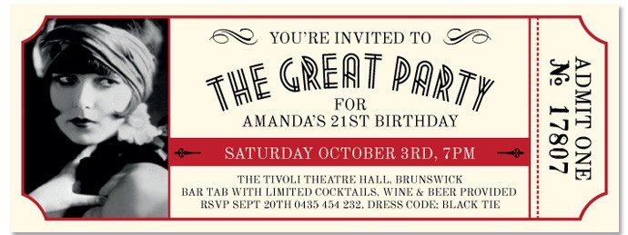 Admit One Birthday Invitations