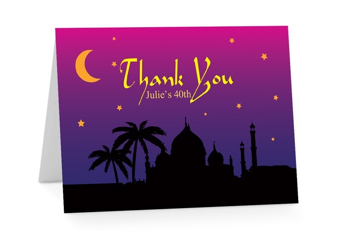 Arabian Nights Birthday Thank You Cards