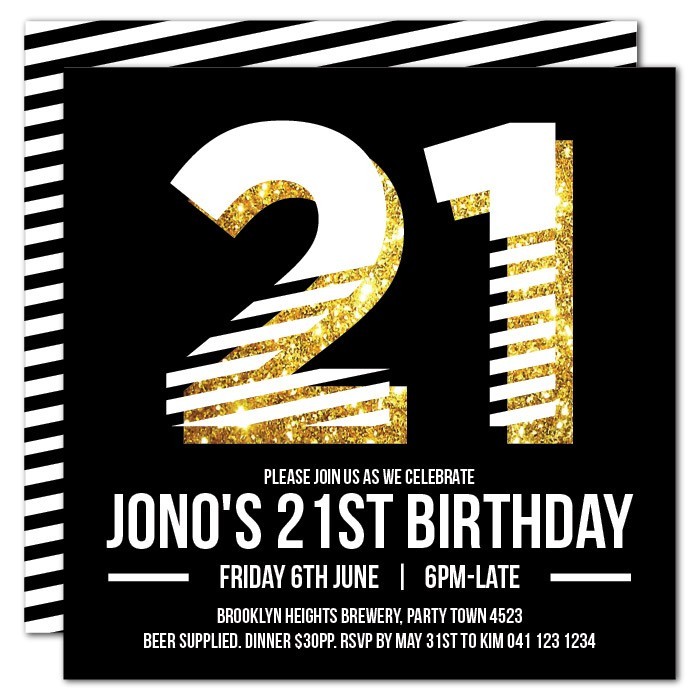 Baboom 21 Birthday Invitations