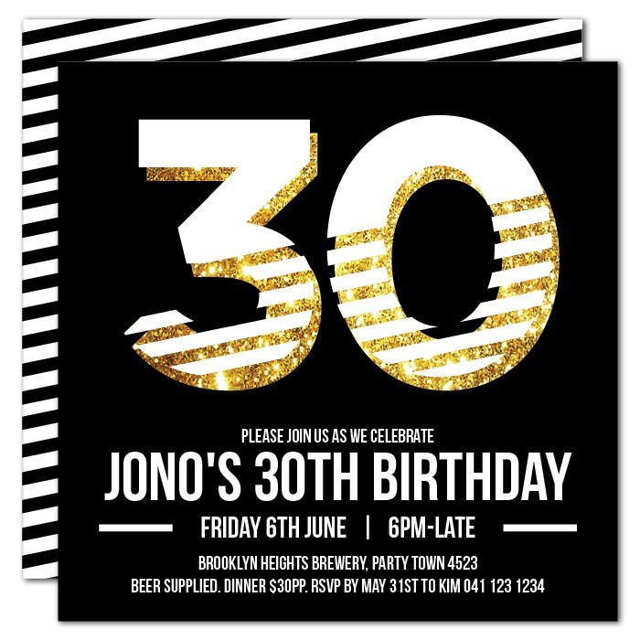 Baboom 30 Birthday Invitations