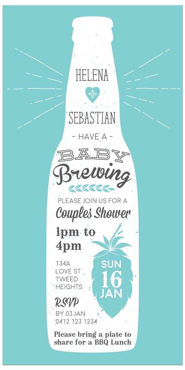 Baby Brewing Baby Shower Invitations