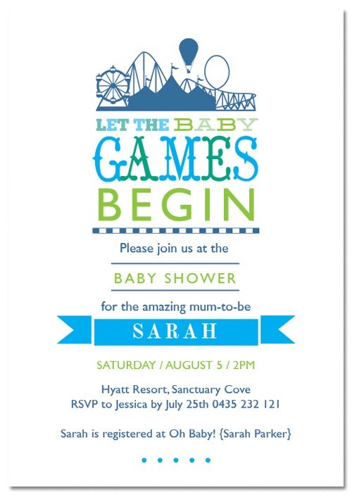 Baby Games Shower Invitations