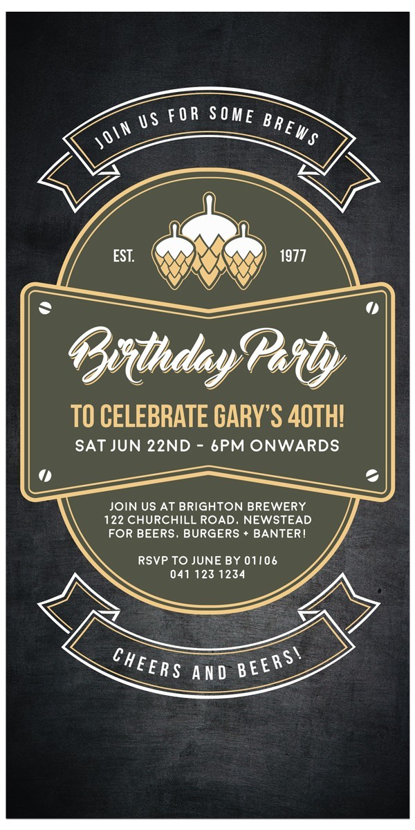 Beer Buddy Birthday Invitations
