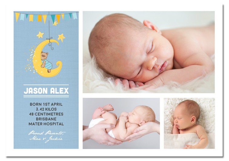 Big Star Birth Announcement Cards