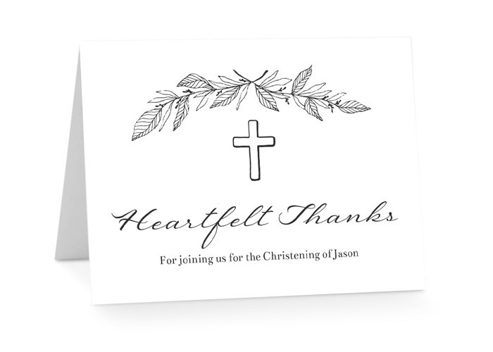 Botanic Border Christening Thank You Cards