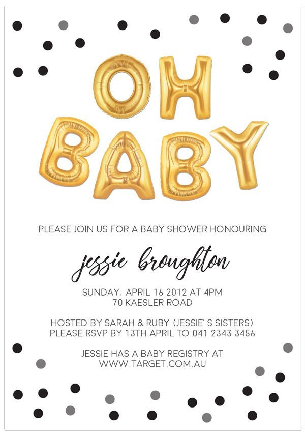 Bubble Balloons Baby Shower Invitations