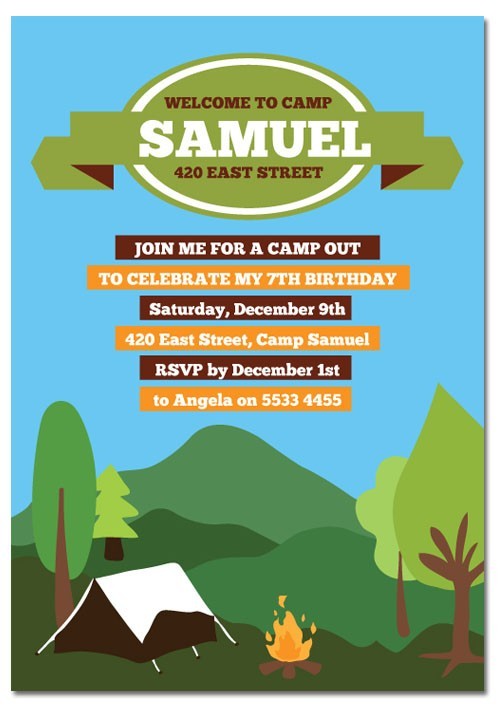 Camping Party Invitations