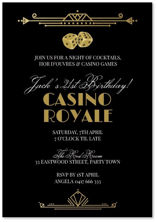Casino Royale Birthday Invitations