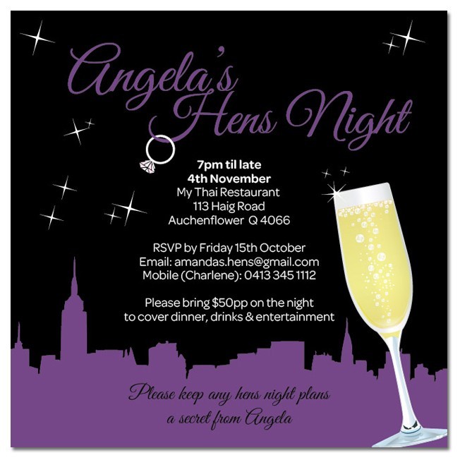 Champagne Skyline Invitations