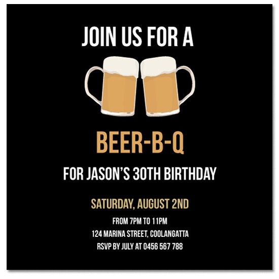 Cheers Beers Birthday Invitations