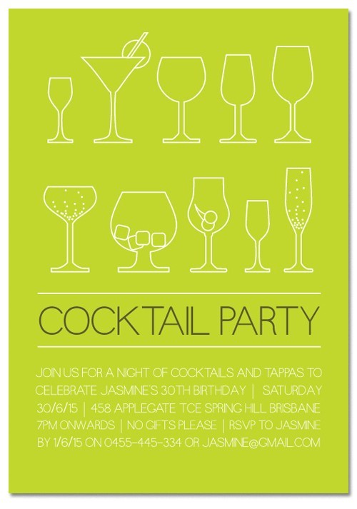 Cocktail Moda Party Invitations
