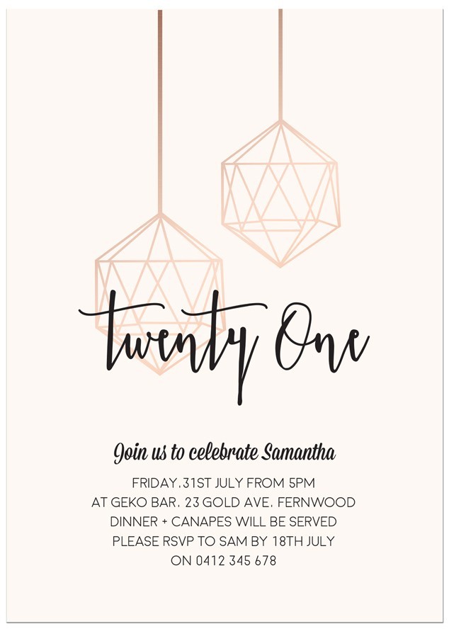 Copper Wire Birthday Invitations