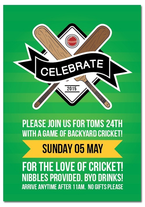 Cricket Party Invitations
