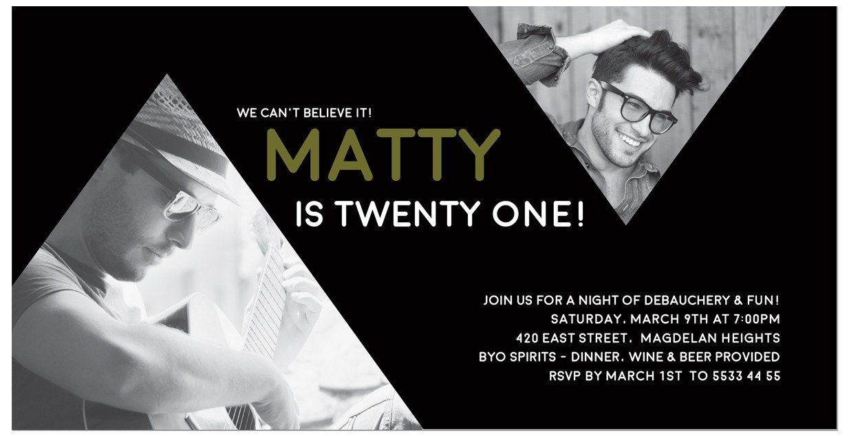 Double Triangles Birthday Invitations