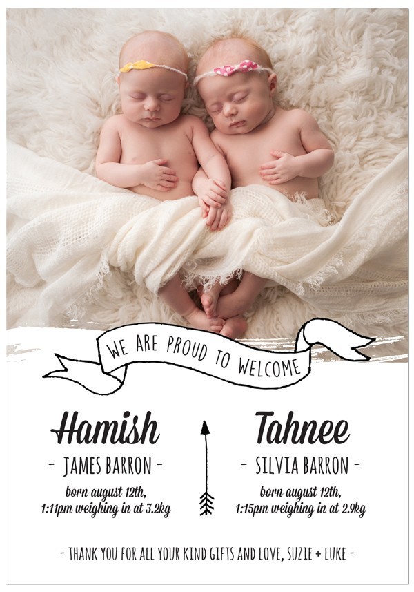 Double Take Birth Announcement 