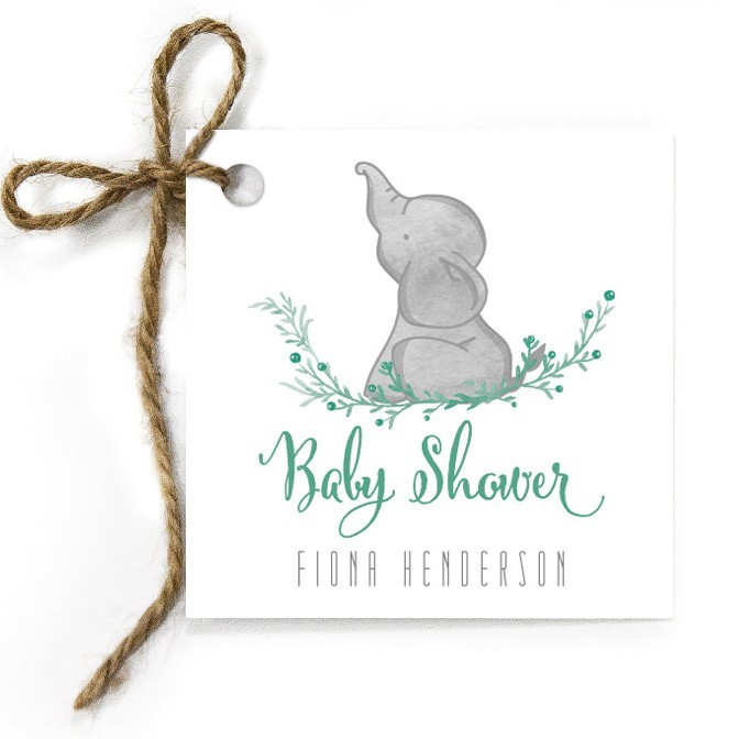 Elephant Baby Shower Gift Tags
