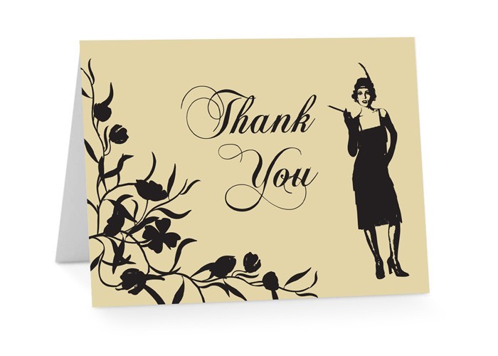 Flapper Birthday Thank You Cards