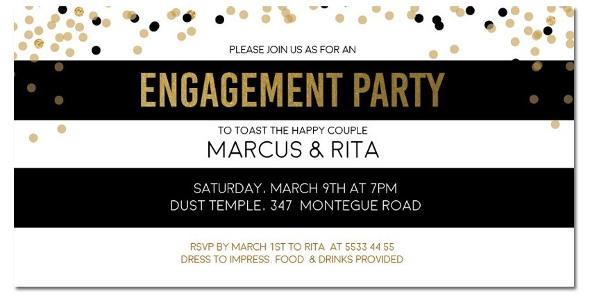 Foiled Fun Engagement Invitations