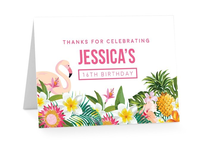 Fruity Flamingo Birthday Thank You Cards