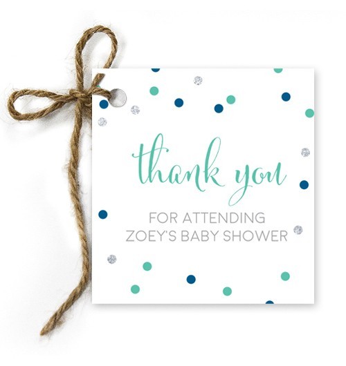 Fun Fleck Baby Shower Gift Tags