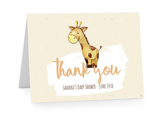 Giraffe Baby Shower Thank You Cards