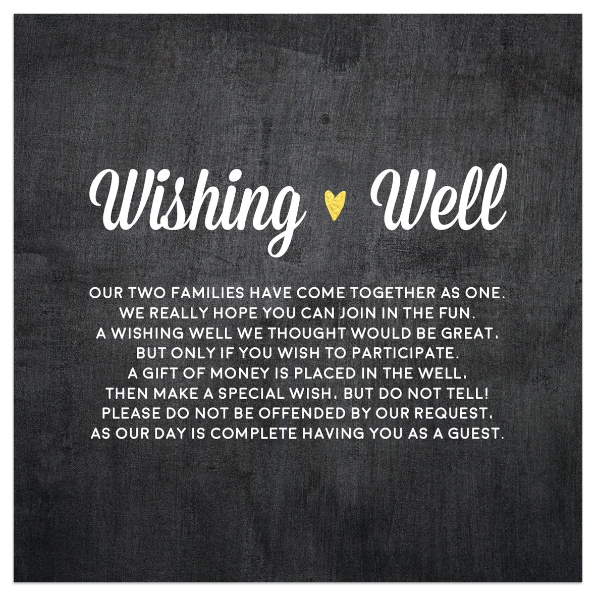 Gold Love Wishing Well Card