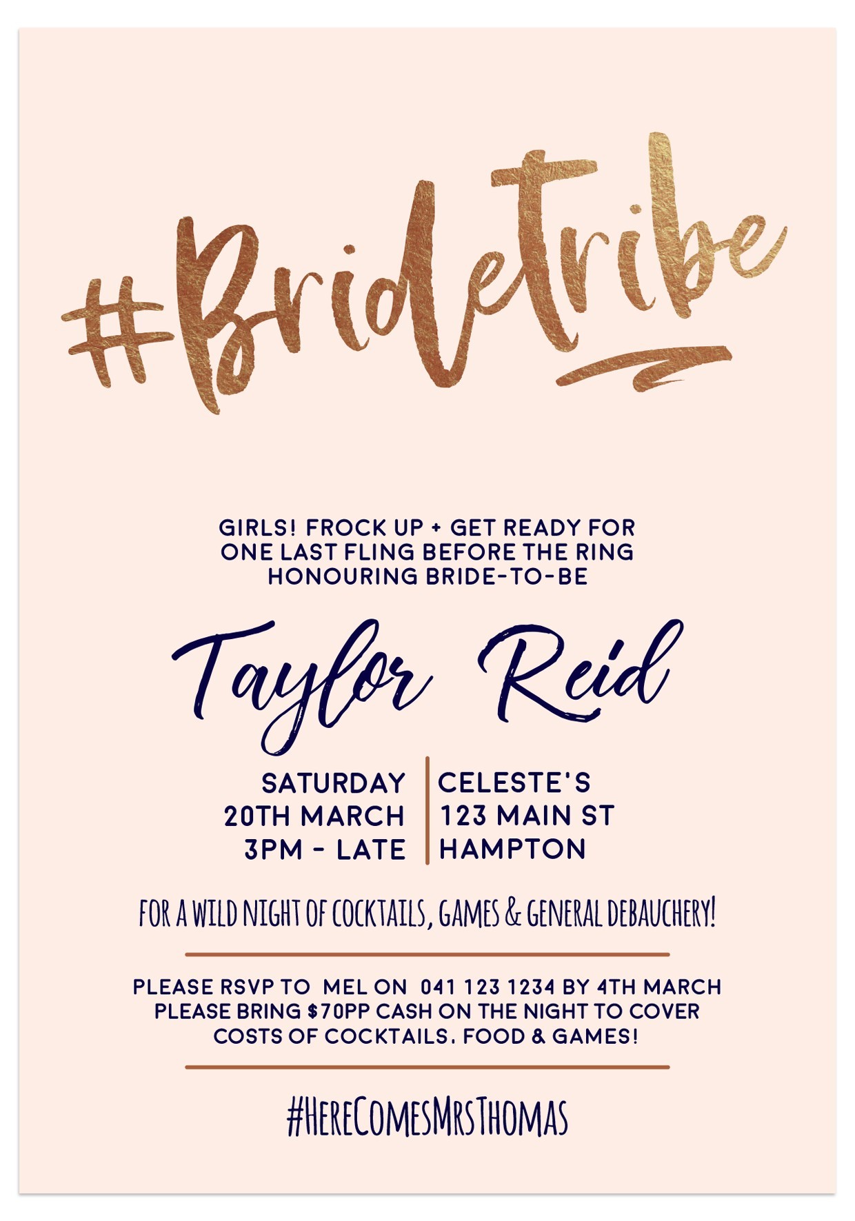 Hashtag Hens Invitations