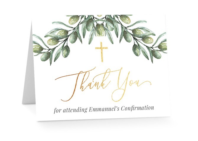 Italian Olives Religious Thank You Cards