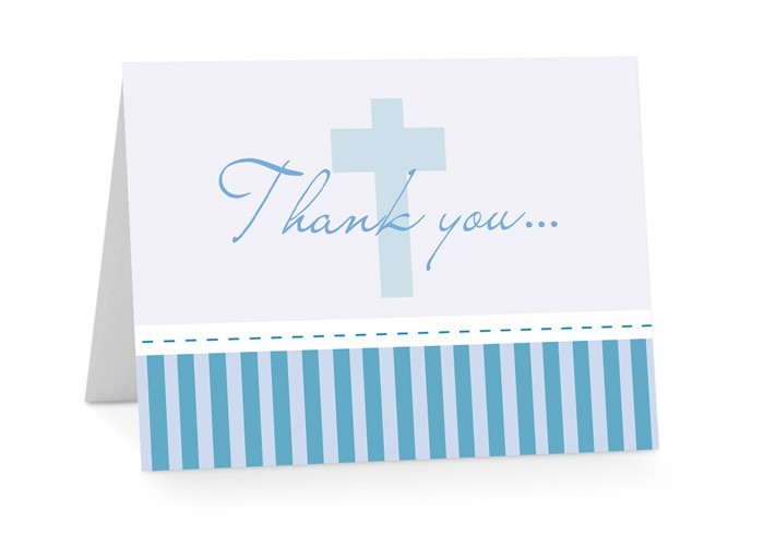 Large Cross Christening Thank You Cards
