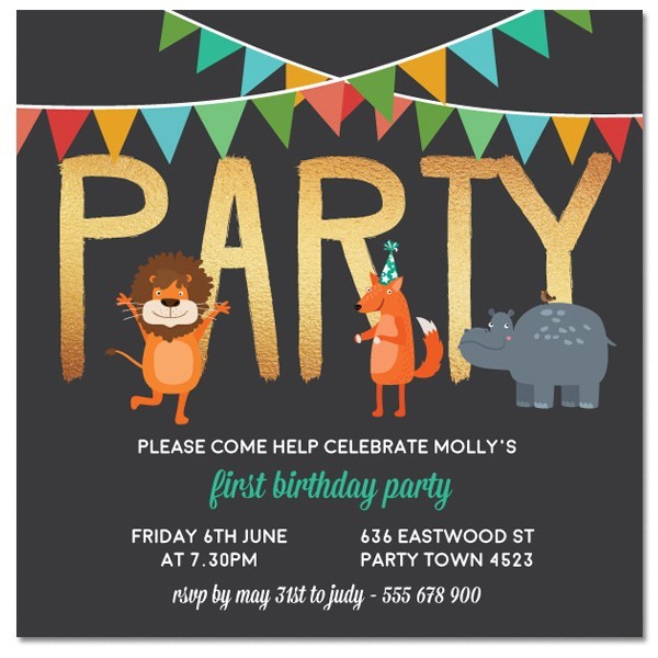 Lion Birthday Invitations