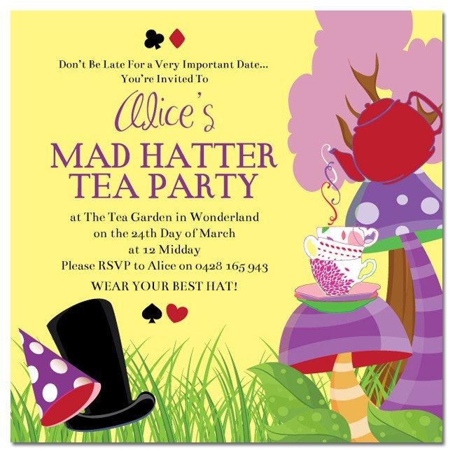 Mad Hatters Tea Party Invitations