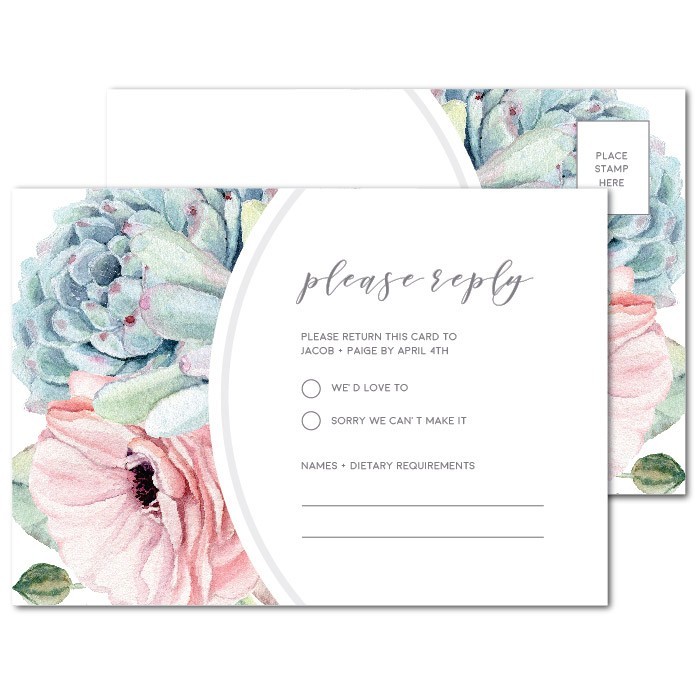Modern Bouquet Wedding Response Card