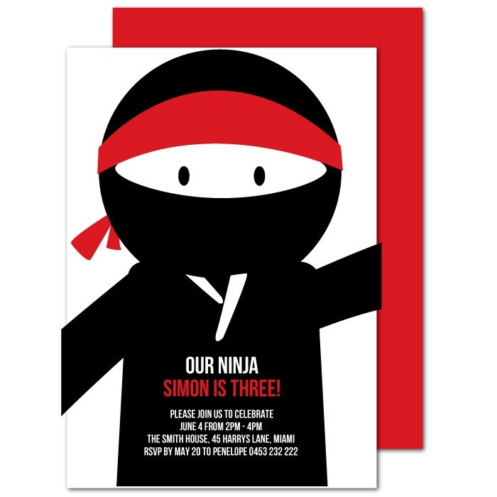 Ninja Birthday Invitations
