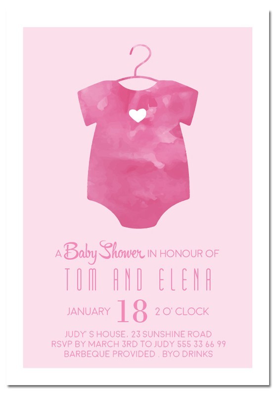Onesie Baby Shower Invitations
