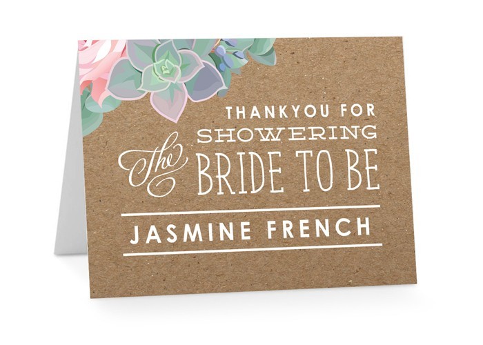 Organic Bridal Shower Thank You Cards