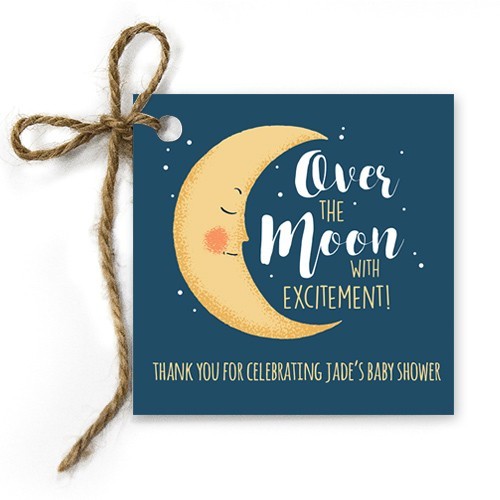 Over the Moon Baby Shower Gift Tags