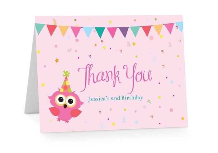 Owly Birthday Thank You Card
