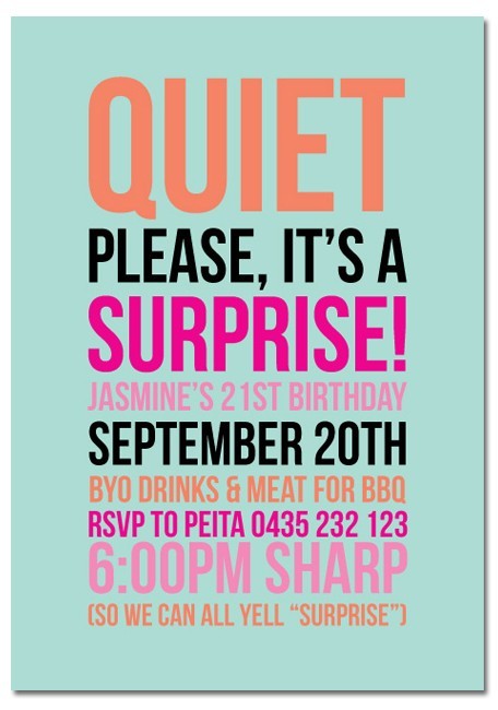 Quiet Please Birthday Invitations