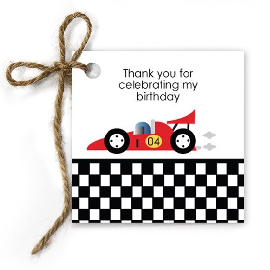 Racing Car Birthday Gift Tags