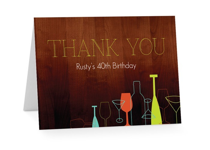 Retro Bar Thank You Cards