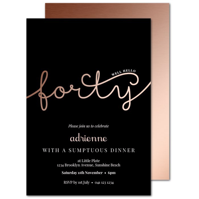 Rise and Shine 40 Birthday Invitations