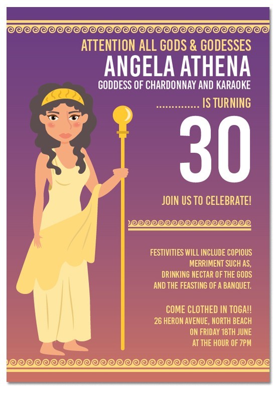 Roman Female Birthday Invitations