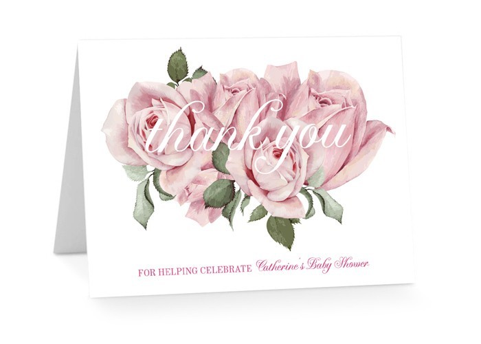 Rose Bunch Baby Shower Thank You Card