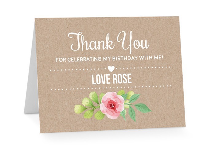 Rustic Roses Thank You Card
