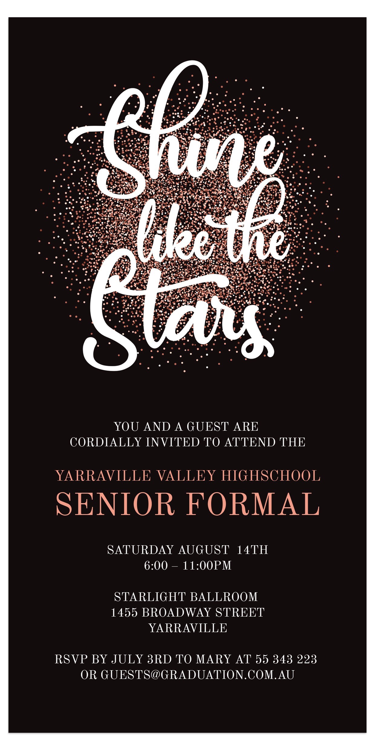 Shine Like the Stars Graduation Invitations