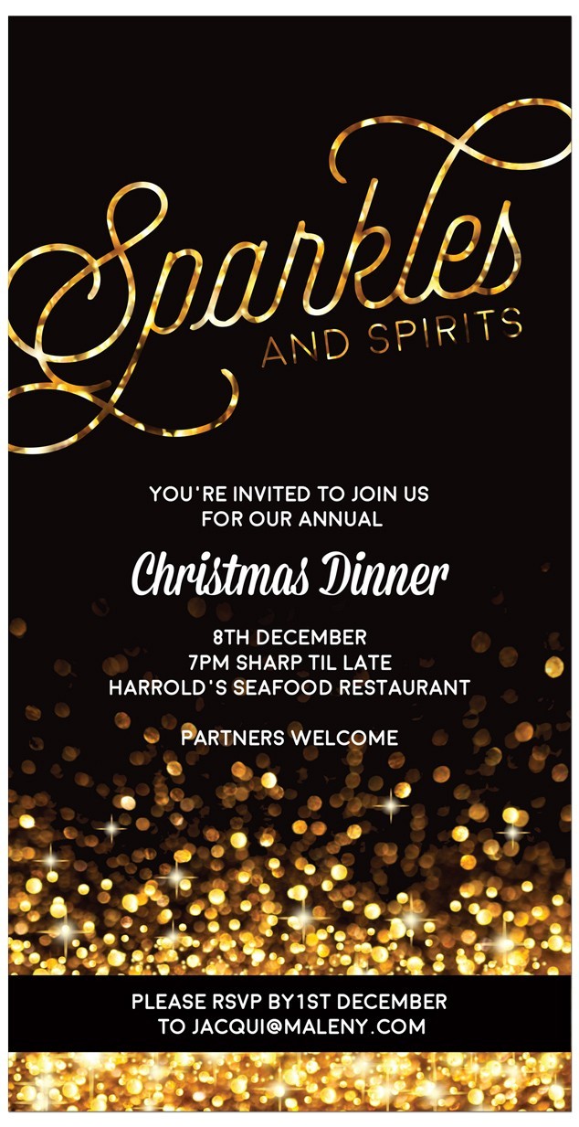 Sparkles & Spirits Christmas Invitations