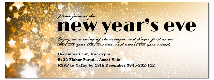 Starbright New Years Invitations