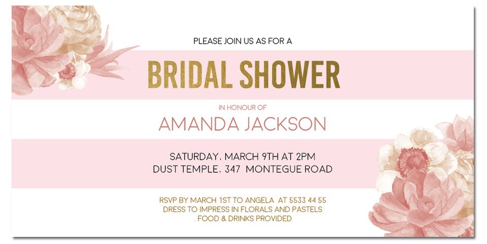 Stripey Bridal Invitations