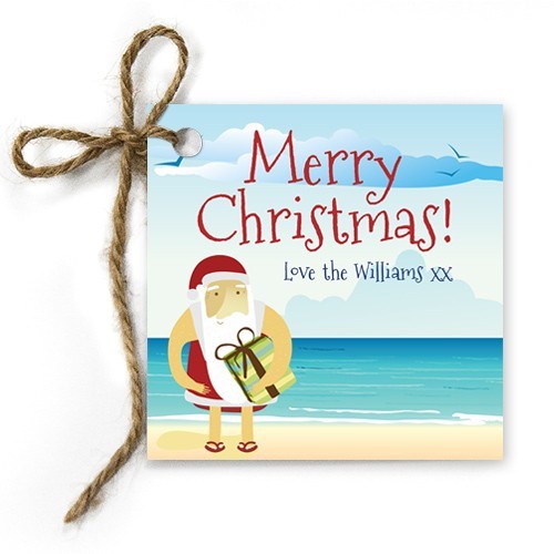 Sweaty Santa Christmas Gift Tags