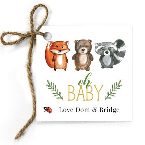 Sweet Baby Wreath Baby Shower Gift Tags